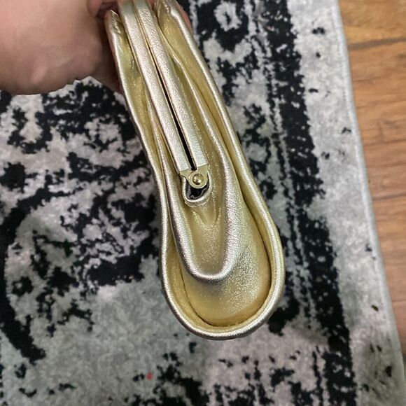Vince Camuto metallic gold genuine leather clutch - Picture 5 of 10